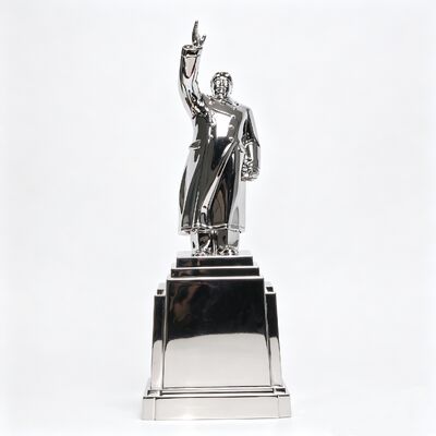 Quality  Silver Plated Historical Figure Statue Chairman Mao Collectible Sculpture Decorative Ornament factory